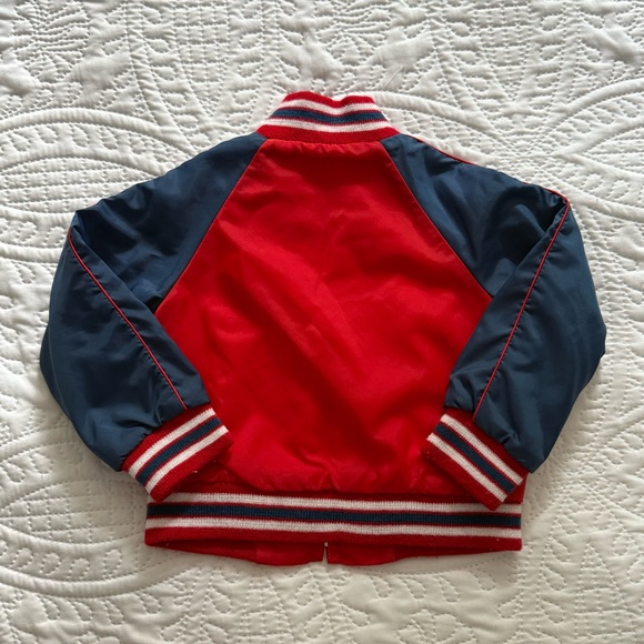 Vintage 3T Baseball Slugger Red and Blue Kids Jacket Coat - Picture 8 of 8